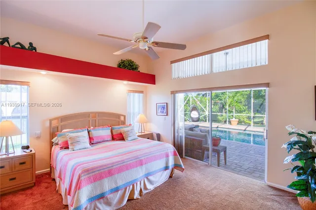 a view of parking garage with cars