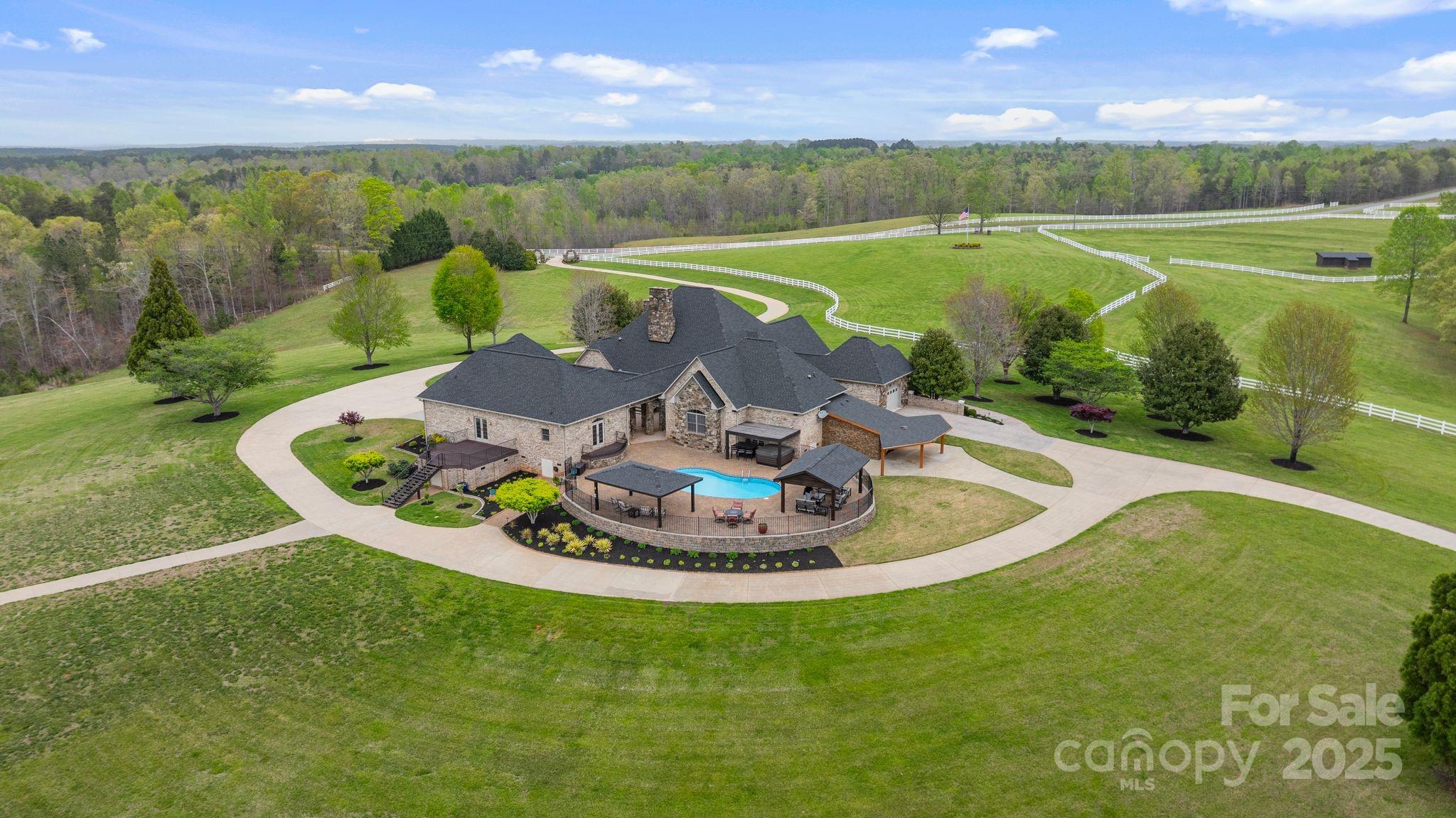 a view of a lake with a yard