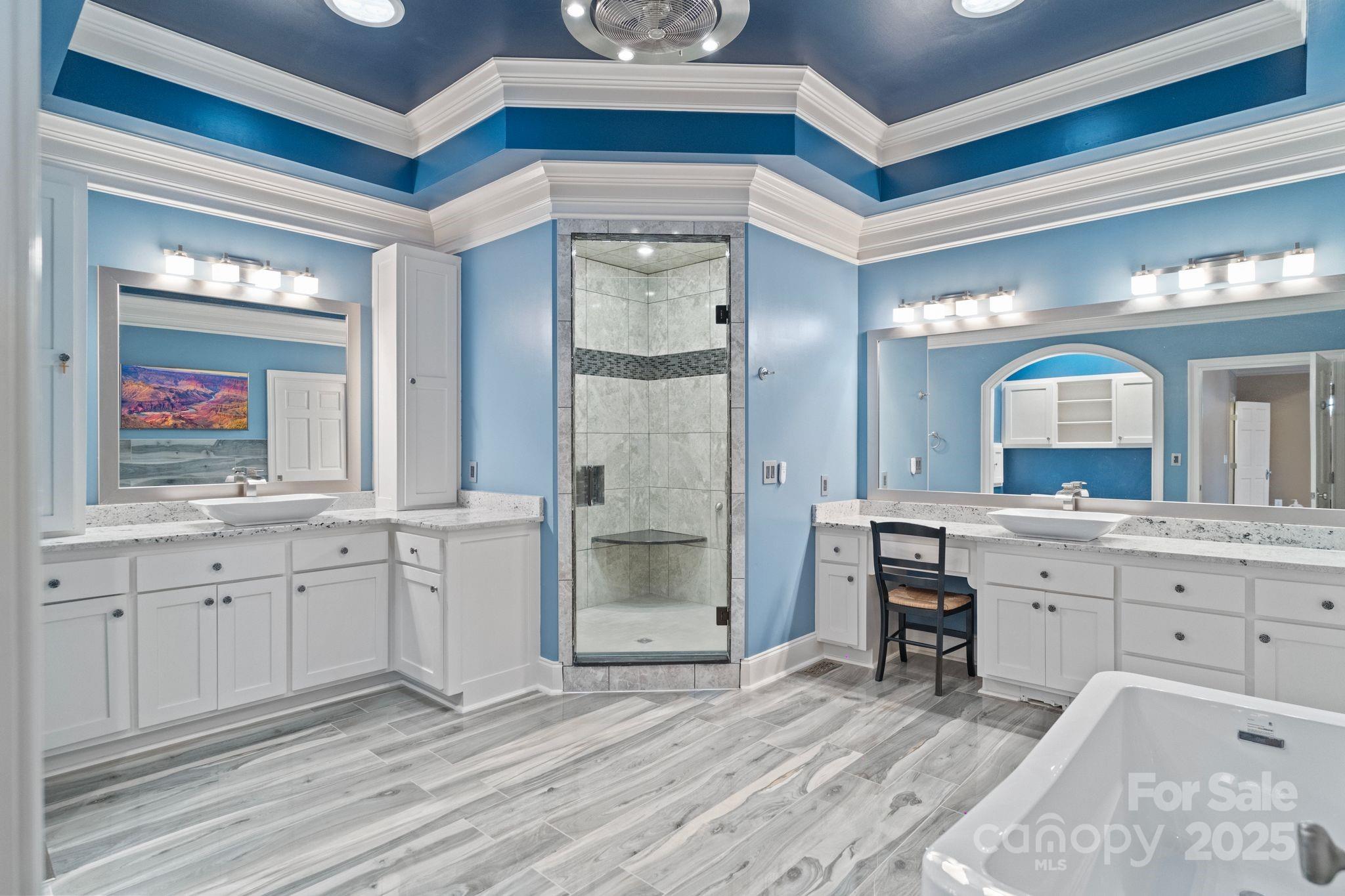 265 Philip Henderson Road Rutherfordton, NC 28139 - Photo 8 of 40 a spacious bathroom with a granite countertop sink mirror and a bathtub