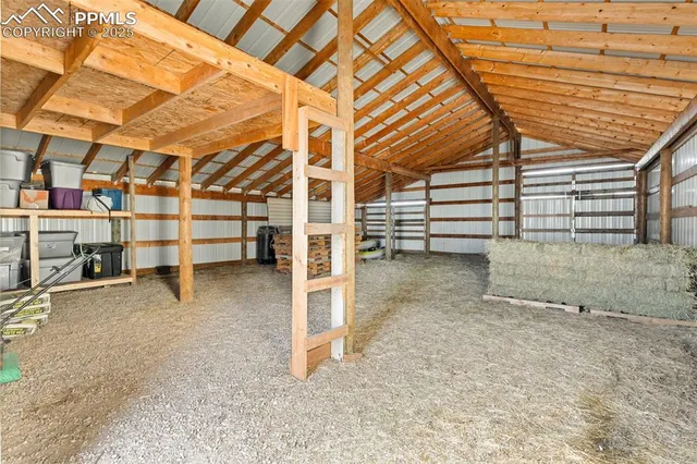 a view of a room with racks