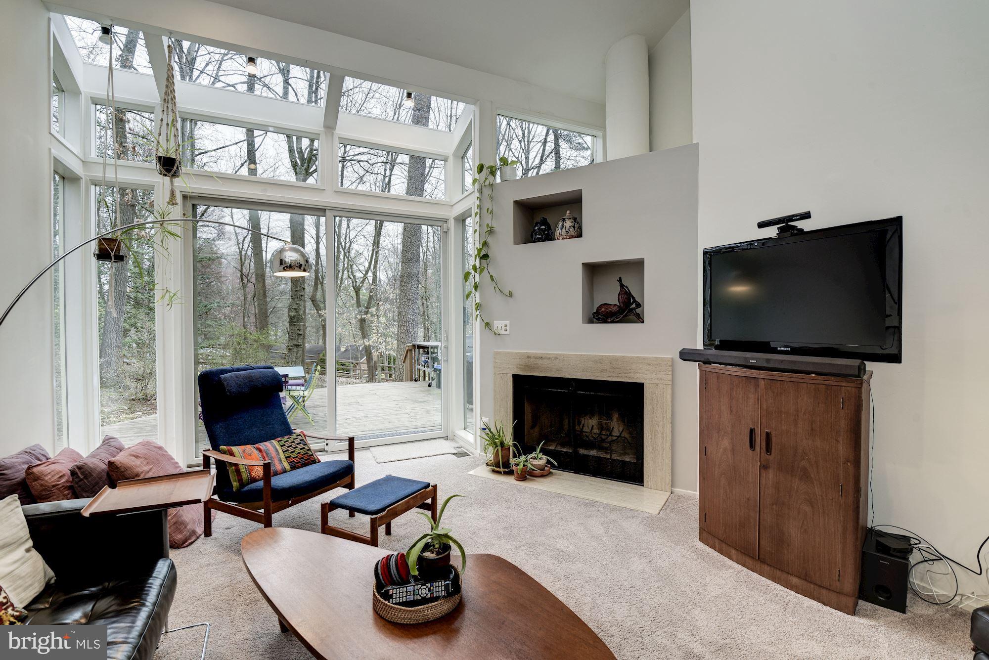 7905 Hamilton Spring Road Bethesda, MD 20817 - Photo 21 of 55 a living room with furniture a flat screen tv and a fireplace
