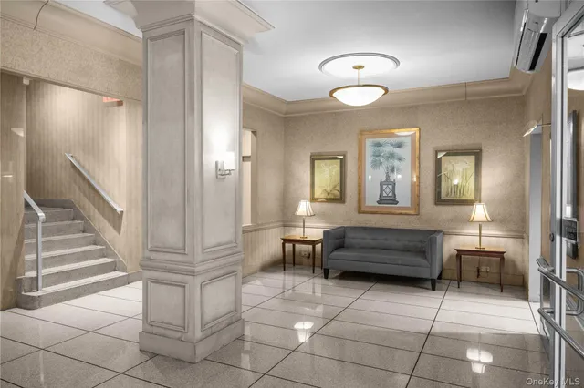 a view of entryway with livingroom and furniture