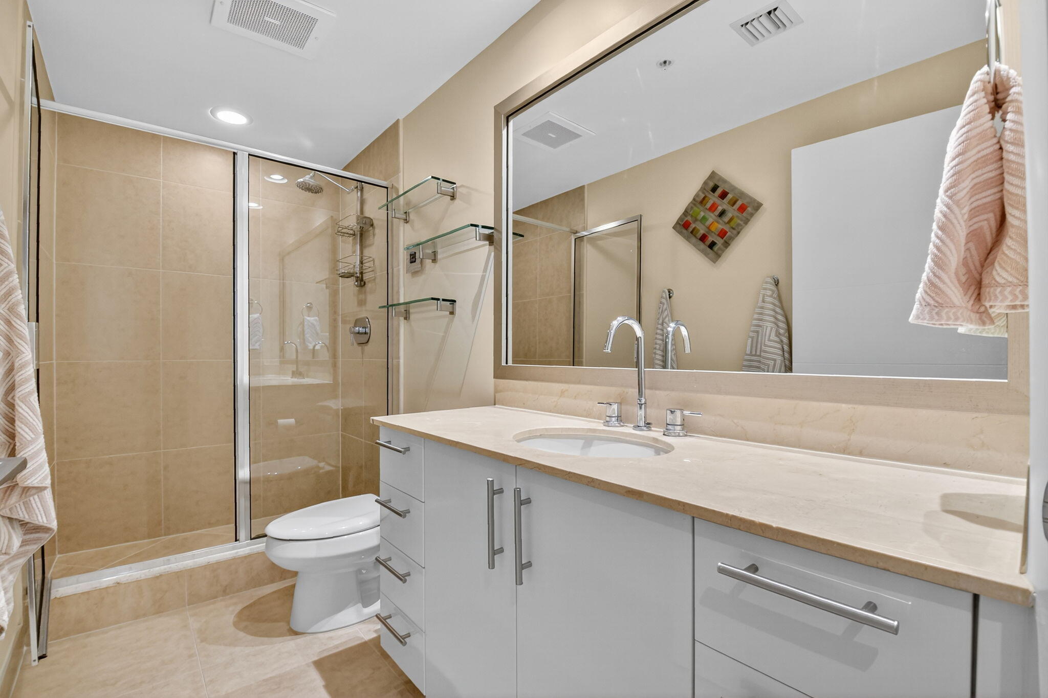 550 Okeechobee Boulevard, Unit 423 West Palm Beach, FL 33401 - Photo 31 of 120 Guest Bathroom, Walk-In Shower