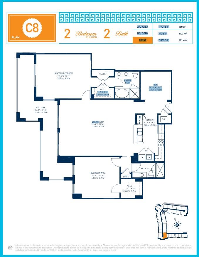 550 Okeechobee Boulevard, Unit 423 West Palm Beach, FL 33401 - Photo 33 of 120 Builder Floor lan - CPST #423