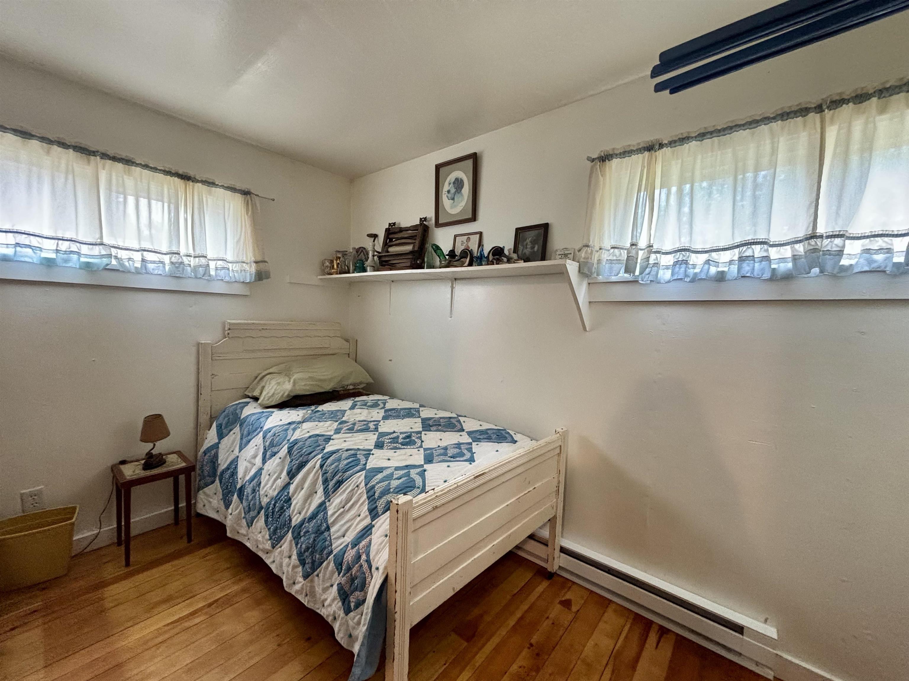 9724 State Highway 1 Isabella, MN 55607 - Photo 14 of 21 Bedroom featuring wood-type flooring and a baseboard heating unit