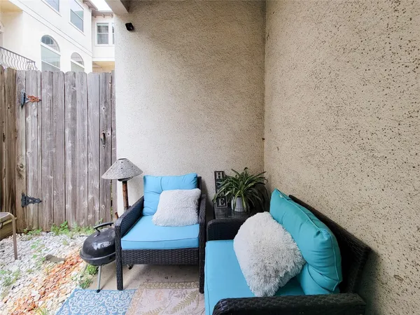 a view of outdoor space with seating area