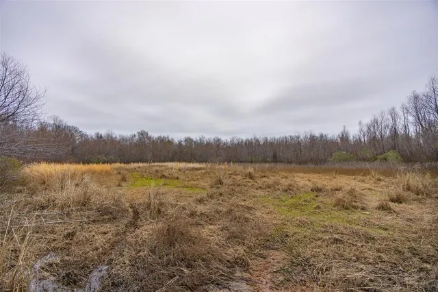 a view of a lake with houses in the back