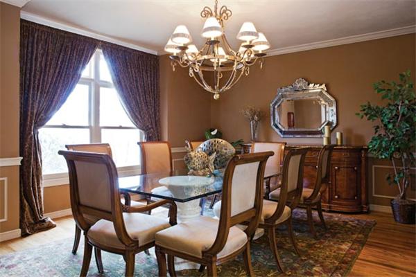 401 Dudley Road Newton, MA 02459 - Photo 3 of 16 a dining room with furniture a chandelier and window