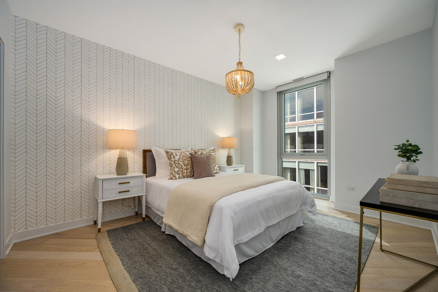 1000 West Monroe Street, Unit 502 Chicago, IL 60607 - Photo 25 of 29 a bedroom with bed and a window