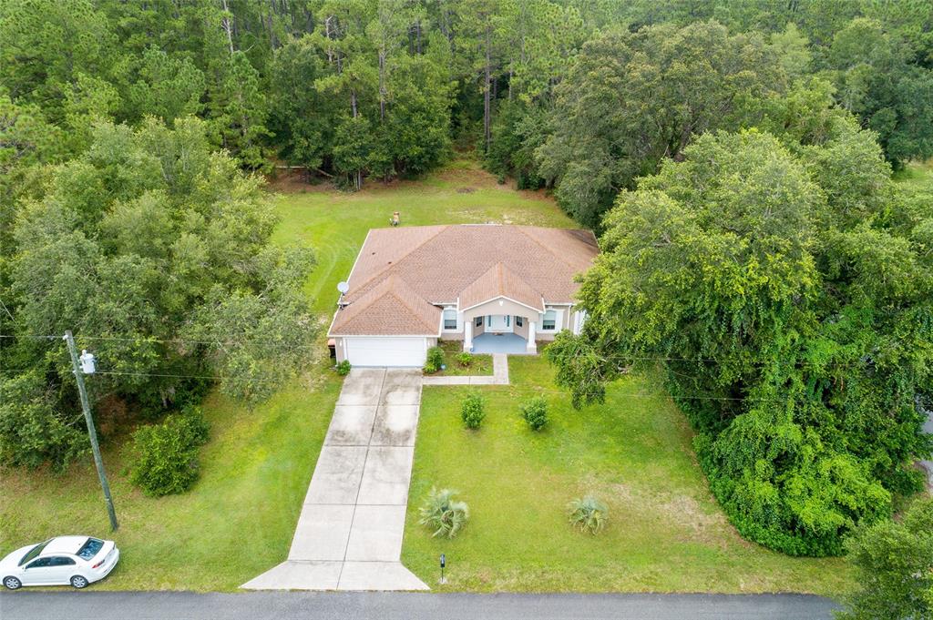 an aerial view of a house