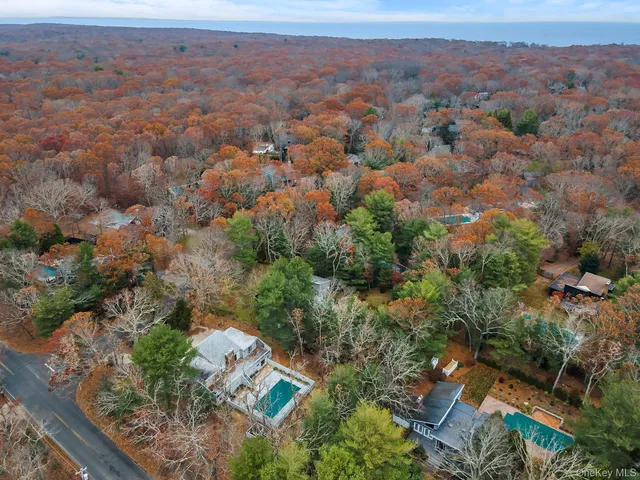 an aerial view of multiple house