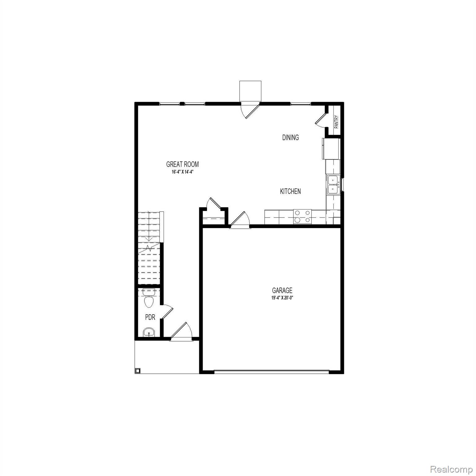 886 Rabbit Run Road Carleton, MI 48117 - Photo 2 of 3 1602 2-Car - Floor Plan - BROCHURE - GRP1-ELEV A-1ST FLOOR PLAN.jpg