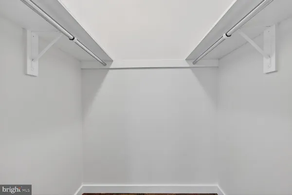 a view of small space with racks on the wall