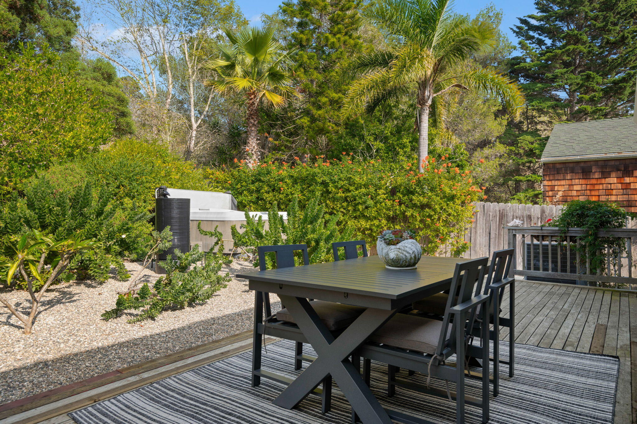 2290 Whitney Avenue Summerland, CA 93067 - Photo 26 of 28 a view of a backyard with table and chairs