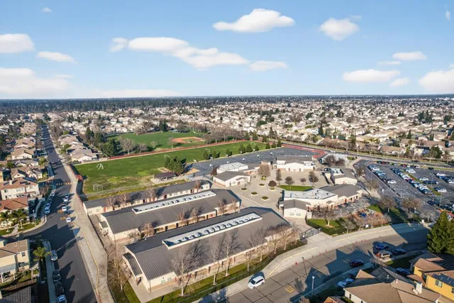 an aerial view of a city