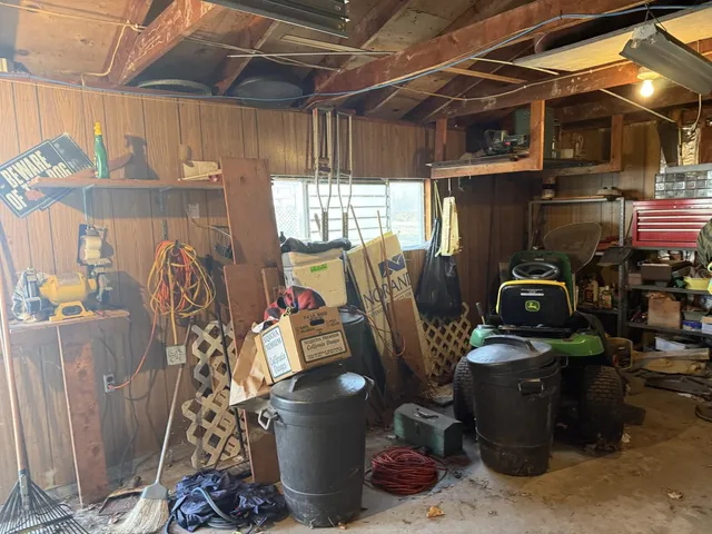 a view of a storage room