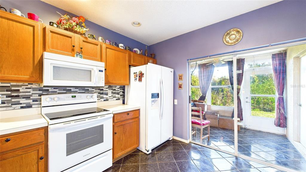 1250 Redondo Way Wesley Chapel, FL 33543 - Photo 15 of 27 a kitchen with a stove a refrigerator and a microwave oven