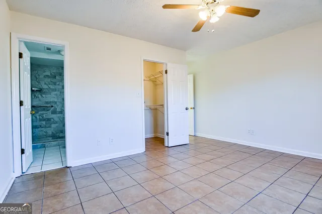 an empty room with closet