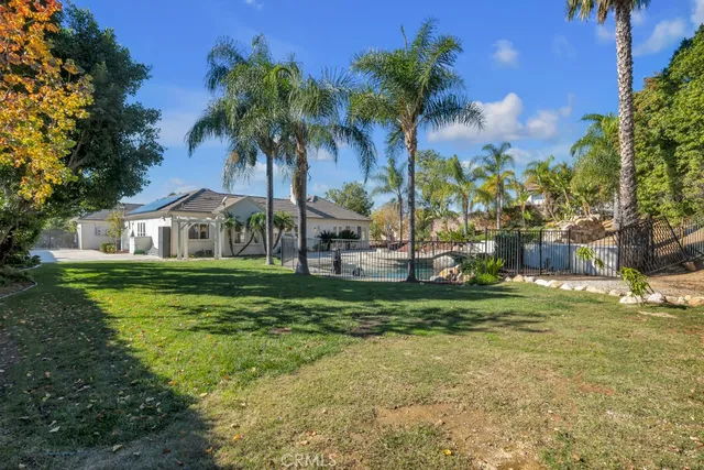 a view of a backyard with a garden