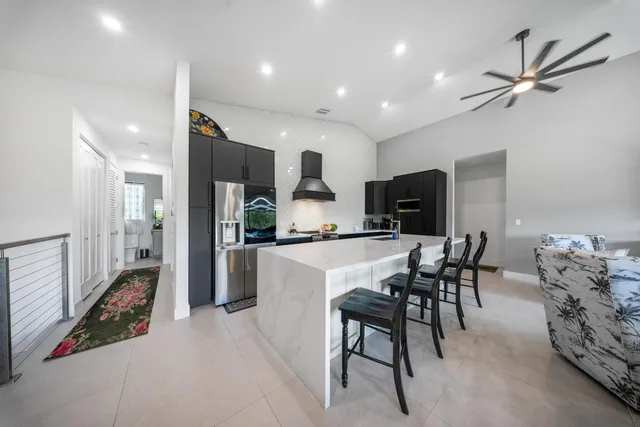 a view of a dining room kitchen and a window