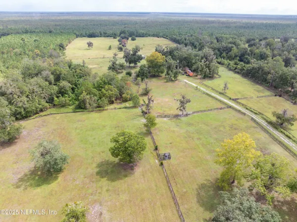 a view of a lake with a house