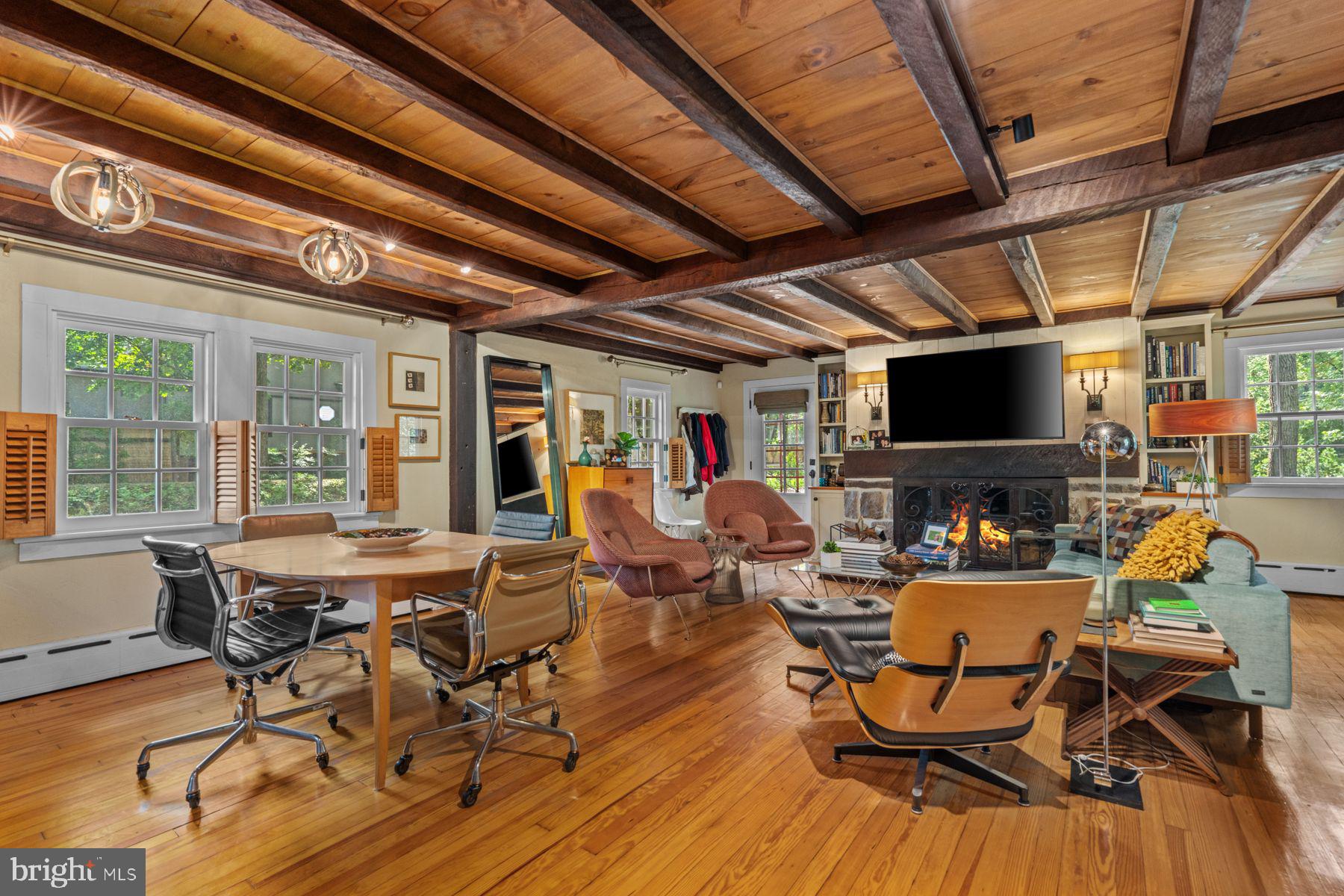 2472 River Road New Hope, PA 18938 - Photo 21 of 50 a view of a dining room with furniture wooden floor and a rug