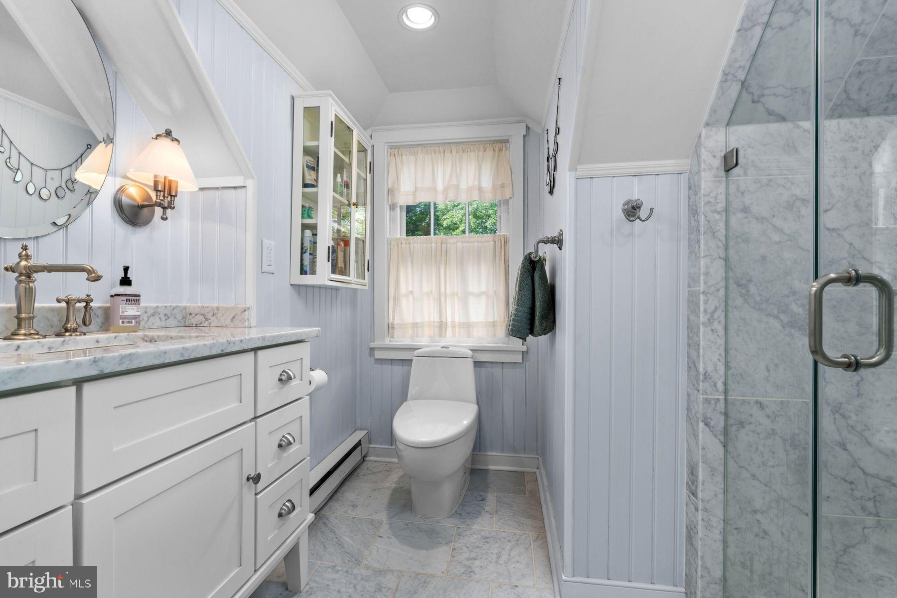 2472 River Road New Hope, PA 18938 - Photo 34 of 50 a bathroom with a granite countertop sink toilet and shower
