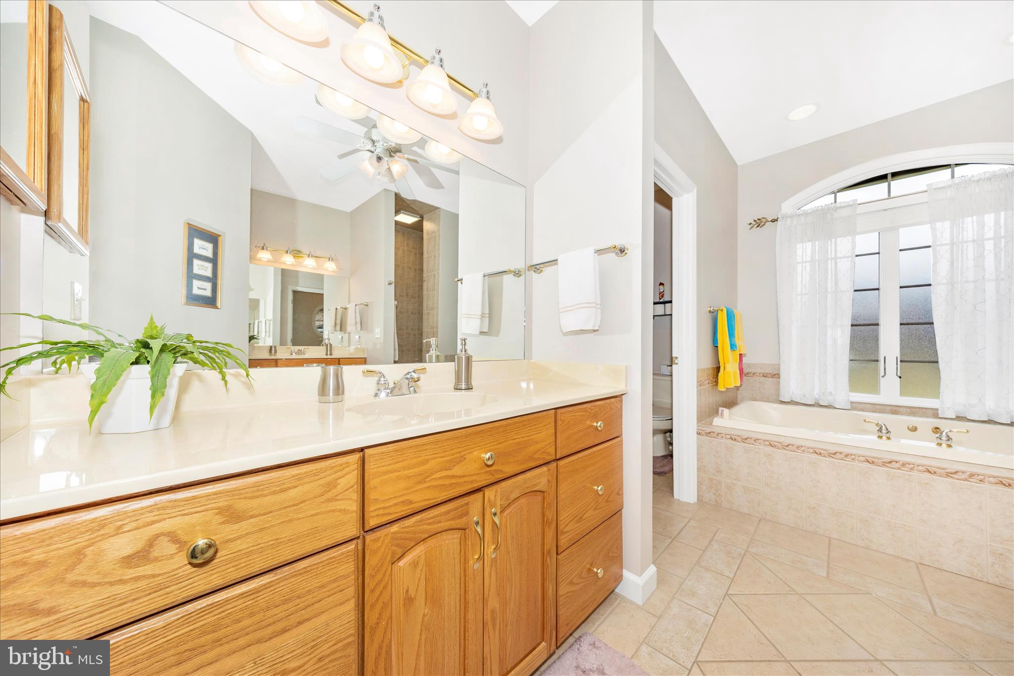 8971 Light Street Williamsport, MD 21795 - Photo 28 of 53 a spacious bathroom with a granite countertop sink a mirror and a bathtub