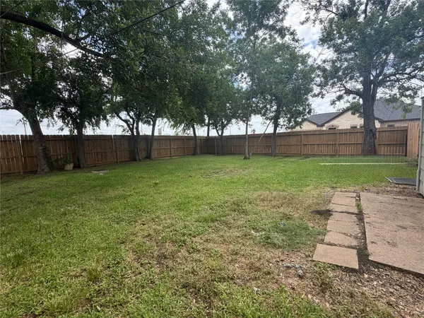 a view of a yard with trees