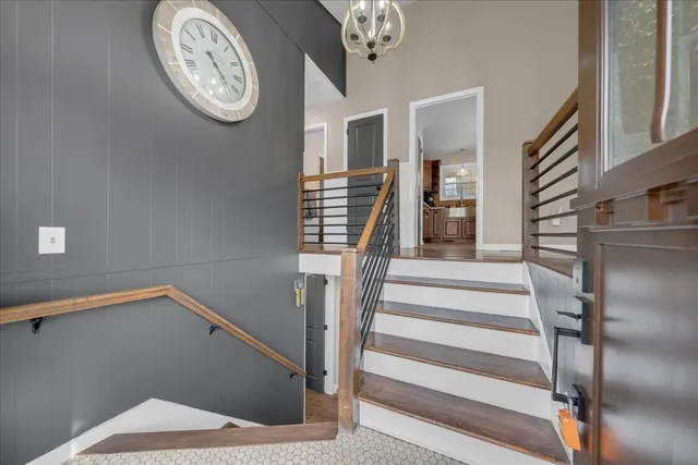 a view of a hallway with entryway