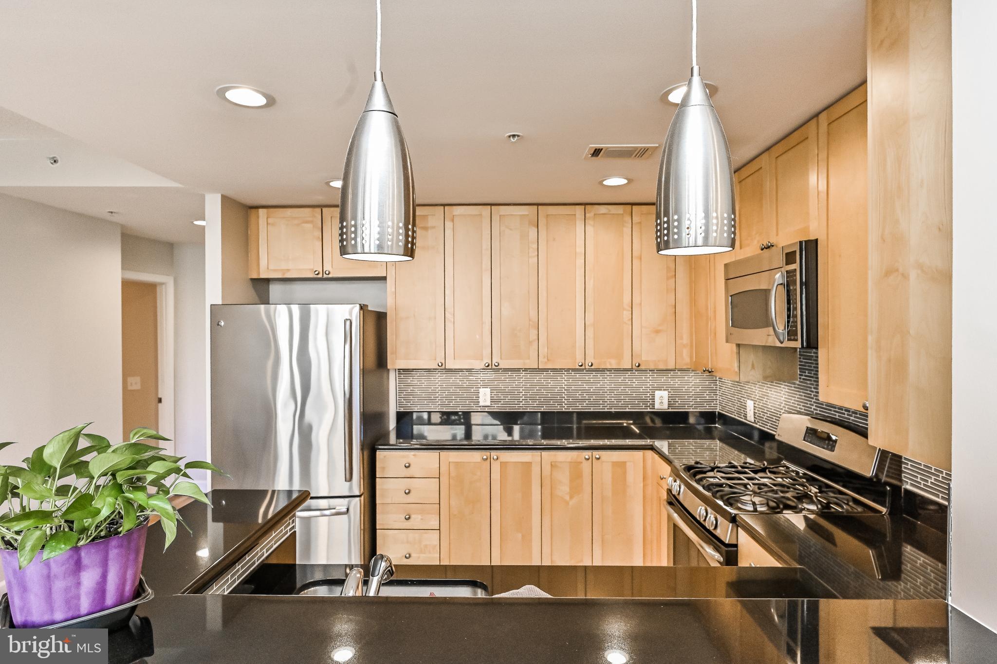 3650 South Glebe Road, Unit 345 Arlington, VA 22202 - Photo 7 of 46 Granite + Tile Backsplash + Pendant Lighting