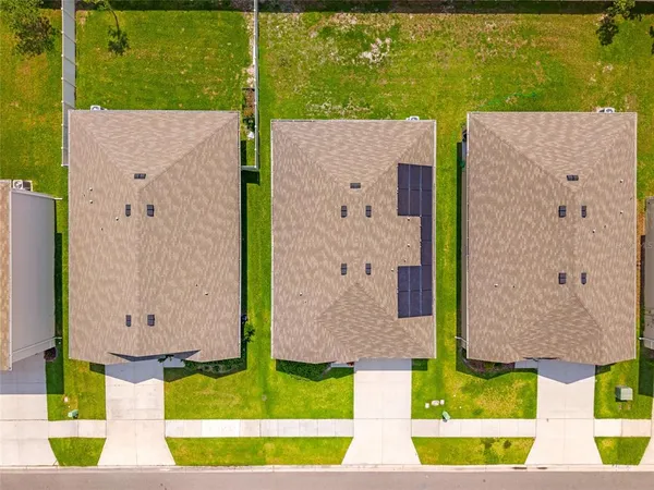 an aerial view of a house