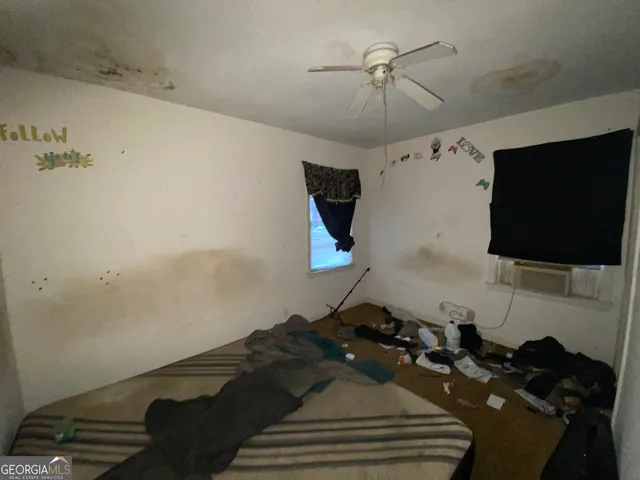 an empty room with a window