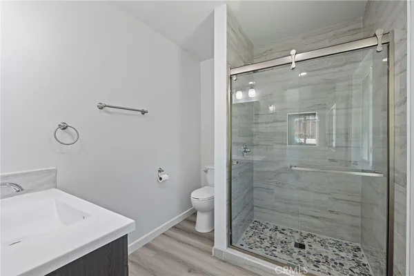 a view of backyard with large tree and plants