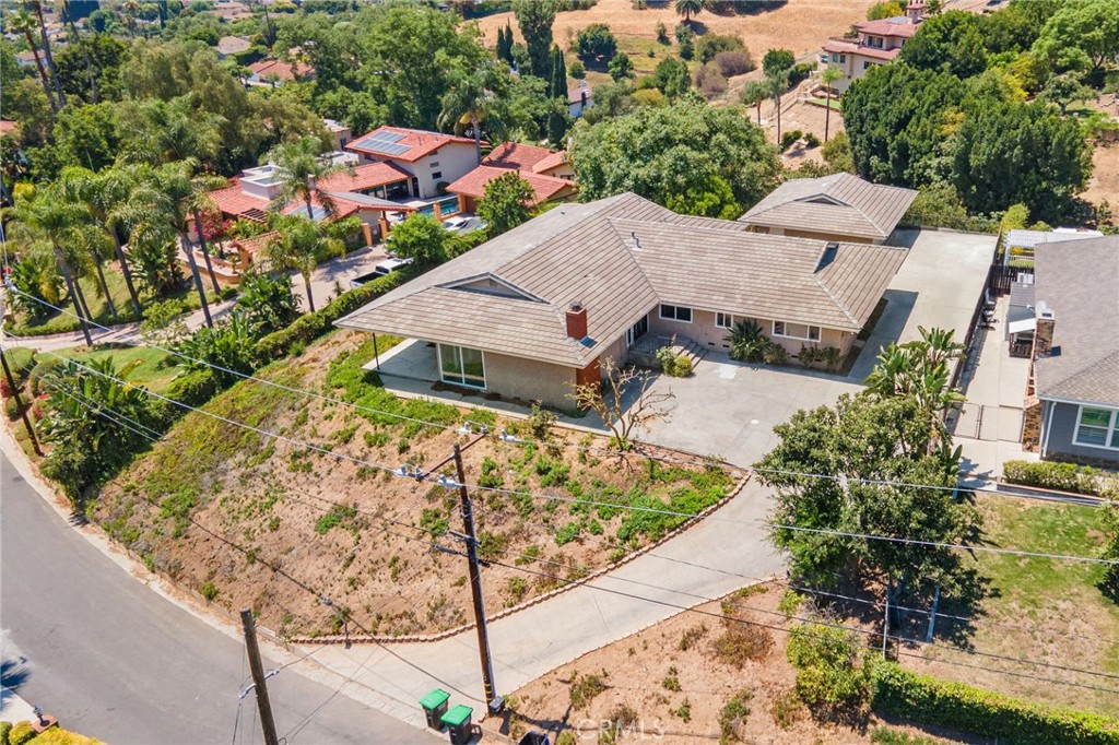 1281 Mayapan Road La Habra Heights, CA 90631 - Photo 56 of 65 an aerial view of a house with a yard basket ball court and outdoor seating