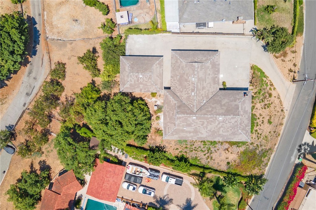 1281 Mayapan Road La Habra Heights, CA 90631 - Photo 62 of 65 an aerial view of a house with a yard and garden