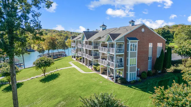 a view of a city with a lake view