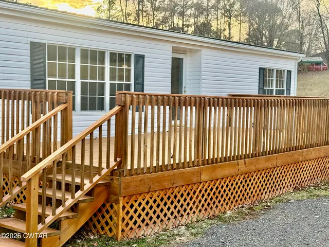 a view of a wooden house