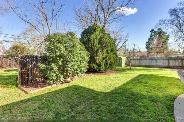 a view of a backyard