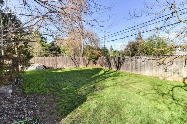 a view of yard with small fountain