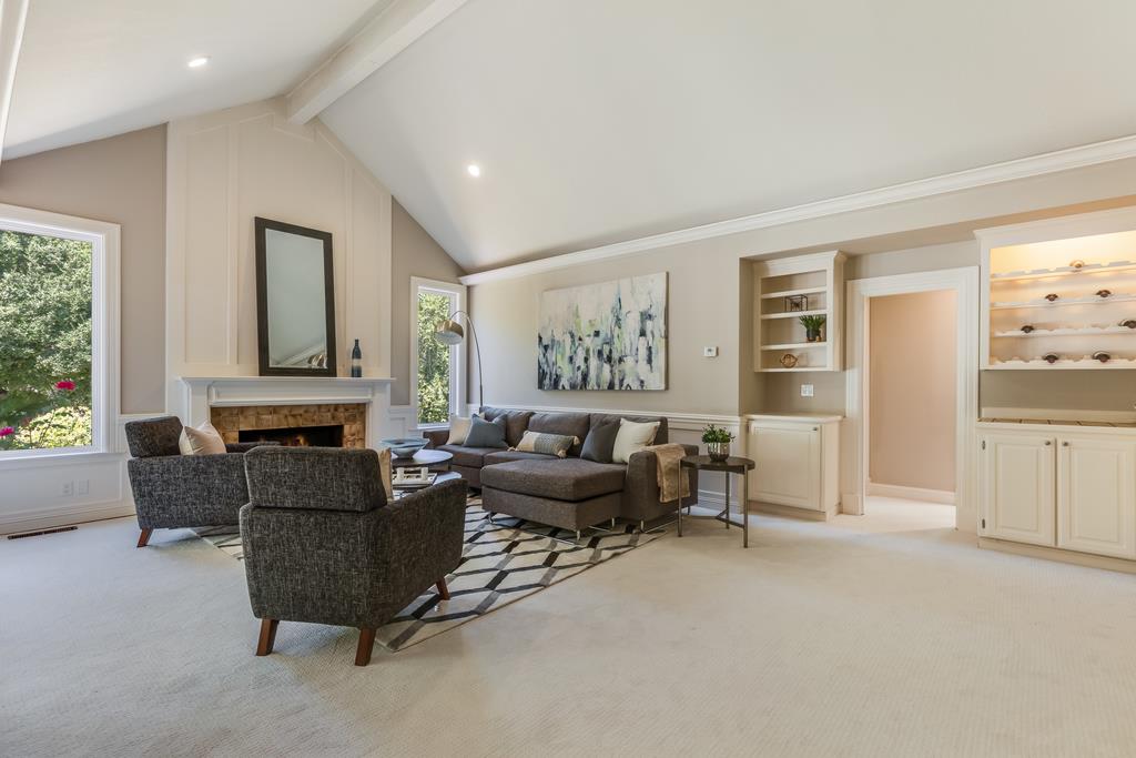 12385 Parker Ranch Road Saratoga, CA 95070 - Photo 24 of 50 a living room with furniture and large windows