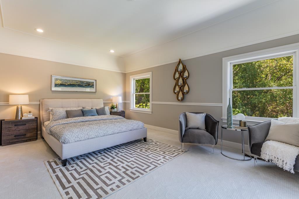 12385 Parker Ranch Road Saratoga, CA 95070 - Photo 49 of 50 a bedroom with a large bed couch and a window