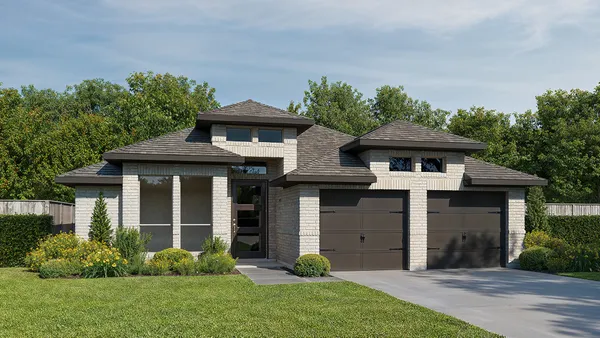 front view of a house with a yard