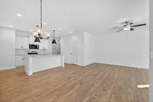 an empty room with an entryway