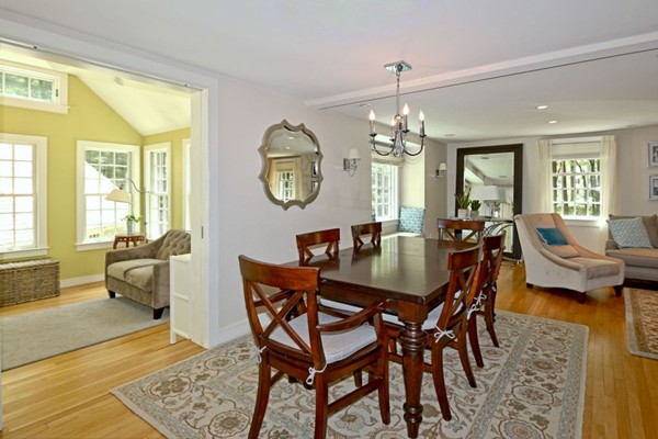 28 Sears Road Wayland, MA 01778 - Photo 16 of 30 a view of a dining room with furniture and chandelier