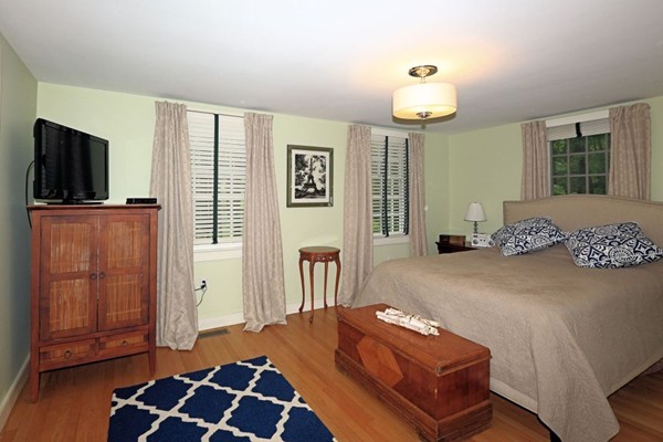 28 Sears Road Wayland, MA 01778 - Photo 26 of 30 a bedroom with a bed and wooden floor