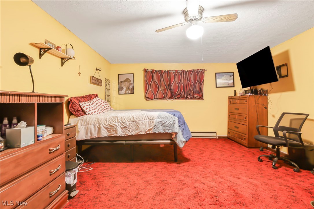 232 McGill Road Vincent, OH 45784 - Photo 28 of 49 Carpeted bedroom with ceiling fan and baseboard heating