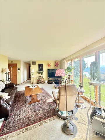 a room with patio furniture