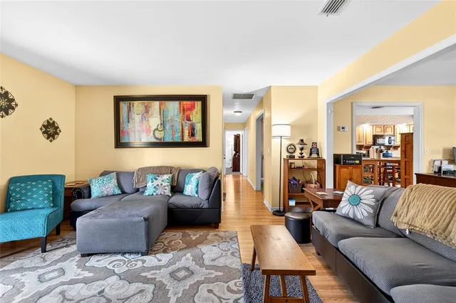 a living room with furniture and a couch