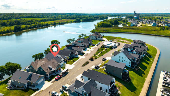 305 Leeward Way Ottawa, IL 61350 - Photo 12 of 53 an aerial view of a house with a lake view